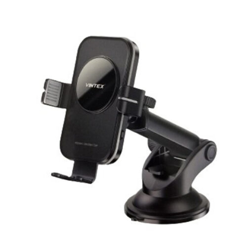 VINTEX Wireless Charging Holder 15W with Automatic Sensor Free Adjustable, Locks Automatically.